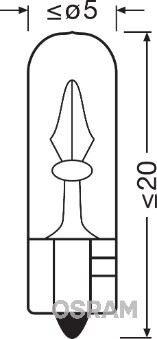 OSRAM 2723 AMPUL 12V 2.3W KÜÇÜK DİPSİZ GÖSTERGE DUYSUZ