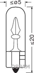 OSRAM 2723 AMPUL 12V 2.3W KÜÇÜK DİPSİZ GÖSTERGE DUYSUZ