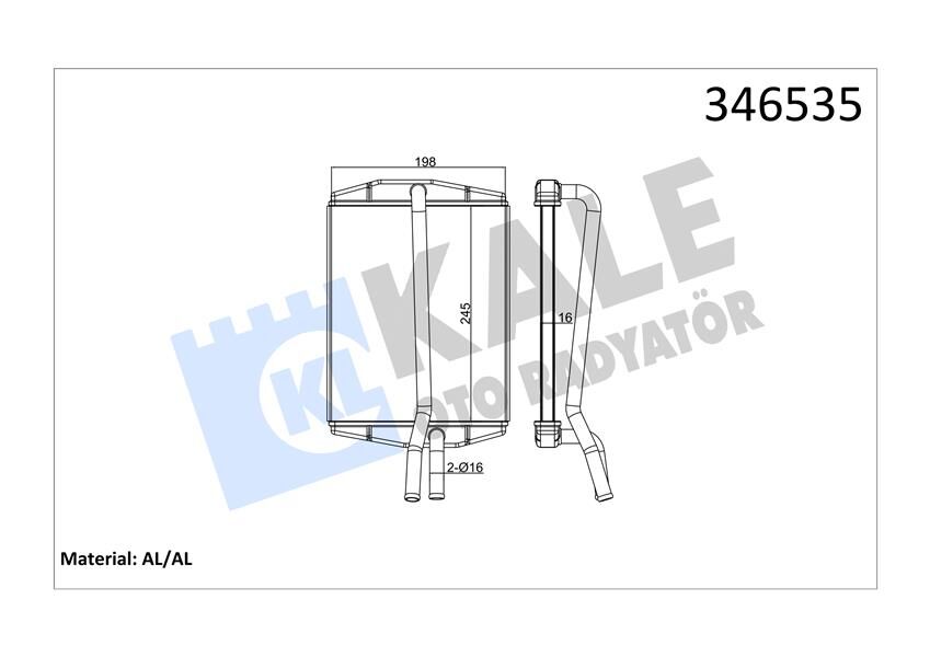 KALE 346535 KALORİFER RADYATÖRÜ FORD FİESTA-KA 96>