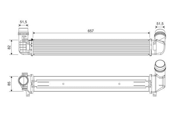 VALEO 818389 TURBO RADYATÖRÜ INTERCOOLER FLUENCE 10> 1.5DCI 657x89x85 2 SIRA ALB SİSTEM