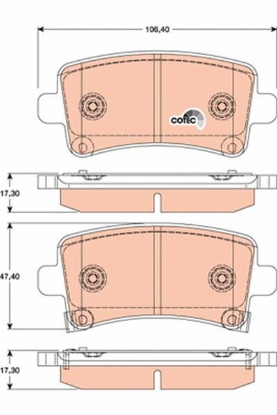 TRW GDB1784 ARKA FREN BALATASI INSIGNIA A 08>17 SAAB 9.5 10> MALIBU 2.0D 2.4 12> 16 İNÇ JANT