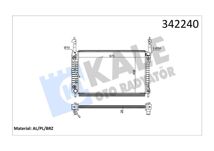 KALE 342240 RADYATÖR OPEL ANTARA CHEVROLET CAPTİVA 2.0 CDTİ 06> AL-PL-BRZ