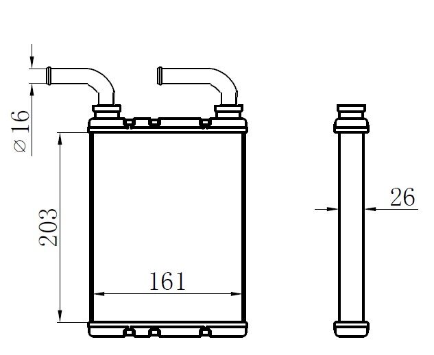ORIS KRN024026 KALORİFER RADYATÖRÜ BRAZİNG FLUENCE DÜZ ÇIKIŞ BORULU 203X166X29 A/M