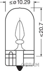 OSRAM 2820 AMPUL 12V 2W ORTA DİPSİZ W2.1X9.5D UNV1