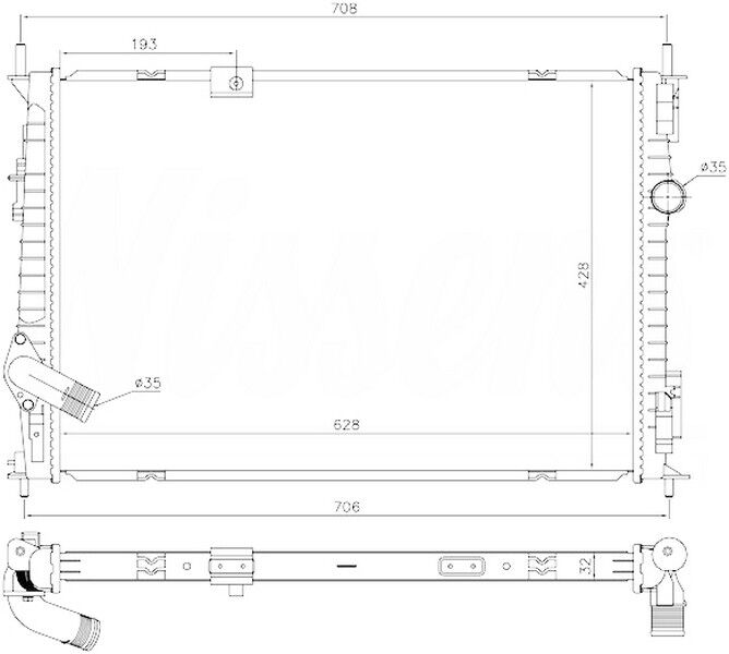 ORIS BNI901032 RADYATOR BRAZİNG A/M 628X428X32 QASHQAİ 1.6 DCİ 2007 68733