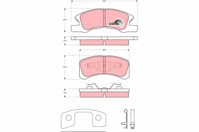 TRW GDB3358 ÖN BALATA DAIHATSU CUORE VII 1.0 05/2003 > CHAREDE 1.0 03 > MITSUBISHI SPACE STAR 1.0 1.2 12 >