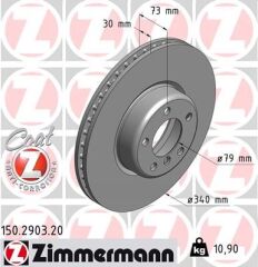 ZIMMERMANN 150.2903.20 FREN DISKI ON BMW F20 F21 F22 F23 F30 F31 F34 F35 F32 F33 F36