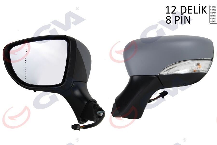 GVA 1014340 DIŞ DİKİZ AYNASI SOL CLIO 12> ELEKTRİKLİ ISITMALI ASTARLI SİNYALLİ ASFERİK VM-6126EHPAL