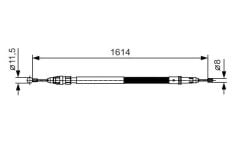 BOSCH 1987482007 EL FREN TELİ ARKA PEUGEOT EXPERT 07>16 CITROEN JUMPY 07>16 DİSK FREN-KISA KASA 1614mm/1468mm