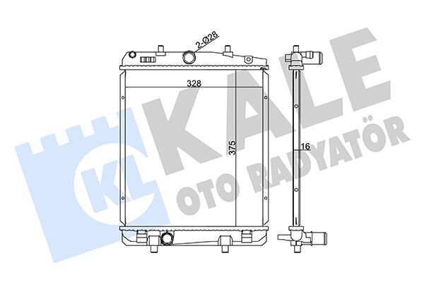 KALE 364600 x RADYATÖR P107-C1 DV4TD 1.4HDI 8V-TOYOTA AYGO D4D MEKANİK 375x328x16 AL-PL-BRZ