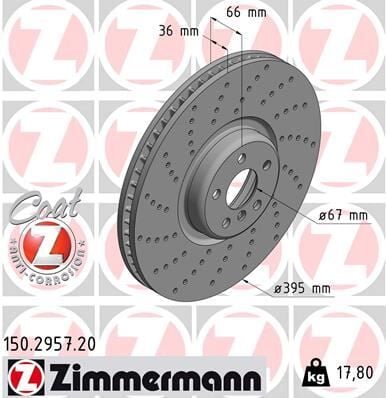 ZIMMERMANN 150.2957.20 FREN DISKI ON SOL BMW G30 G31 G32 G11 G12 G14 G15 G16 G05 G06 DELIKLI M Performance