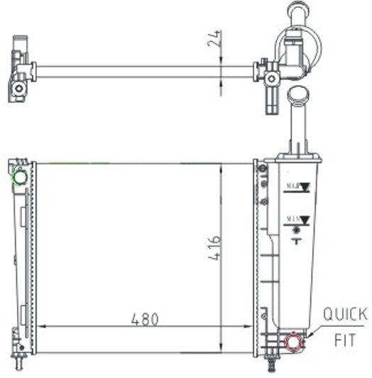 ORIS MFI574024 RADYATOR MECHANİCAL MT 480 416 24 LANCİA Y 1.2İ 2011 617873