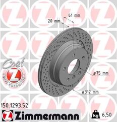 ZIMMERMANN 150.1293.52 FREN DISKI ARKA SAG BMW M3 E36 DELIKLI