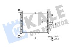 KALE 379100 KLİMA KONDENSERİ ACCENT-ACCENT II AL/AL 448x370x16
