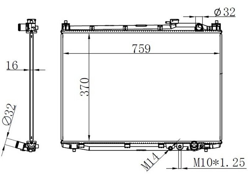 ORIS BHN222016 RADYATOR BRAZİNG MT 370X759X16 CİVİC 2014 DİZEL