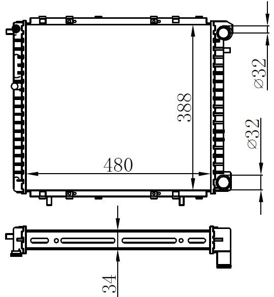 ORIS MRN197034 RADYATOR MECHANİCAL MT 480X378X34 19 1.7/1.8İ/1.9D 88 63906-7700272472