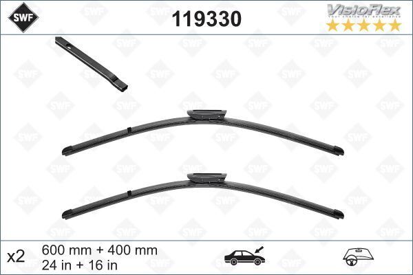VALEO 119330 ÖN SİLECEK SÜPÜRGE TAKIMI PEUGEOT P301 CITROEN C ELYSEE 12> C3 PICASSO 10>17 DS3 10>15 RENAULT CLIO III 09 05>TALIA 00>FLUENCE 09> SWF 600 400 MUZ TIP
