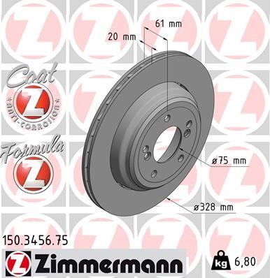 ZIMMERMANN 150.3456.75 FREN DISKI ARKA SAG BMW M5 E39