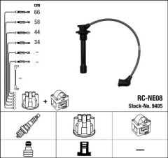 NGK 9405 BUJİ KABLOSU NISSAN PRIMERA 1.6L GA16 P11 96-01 / SUNNY 1.6L GA16 N14 90-94 RC-NE08