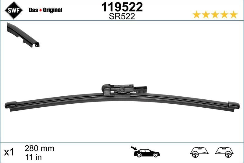 VALEO 119522 SILECEK SUPURGESI ARKA 280mm BMW E81 E87 SWF