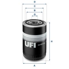 UFI 2345700 YAĞ FİLTRESİ DUCATO II 02>06 BOXER II 02>06 JUMPER II 02>06 DAILY 02>06 2.3 JTD 2.8 JTD