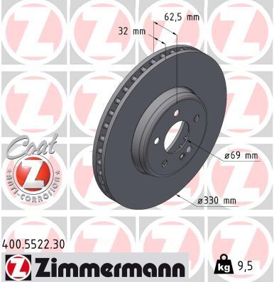 ZIMMERMANN 400.5522.30 FREN DISKI ON MERCEDES W205 S205 C205 A205 W213 S213 C238 A238 X253 C253