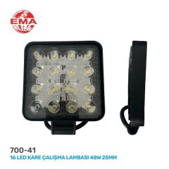 ÇALIŞMA LAMBASI 16 LED KARE 12-24V 25MM
