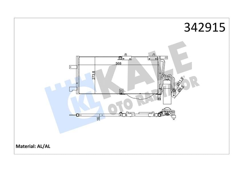KALE 342915 KLİMA KONDENSERİ OPEL COMBO TOUR-BOX-CORSA C AL-AL