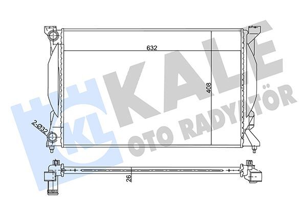 KALE 353700 RADYATÖR AUDI A4 00-04 >08 A6 01-05 EXEO 08 > AL/PL/BRZ 632x408x26