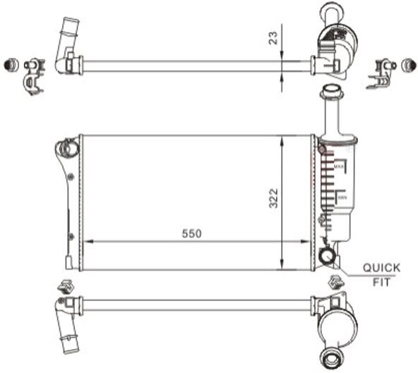 ORIS MFI378023 RADYATÖR FIAT PANDA 07>11 MEKANİK 540x322x18