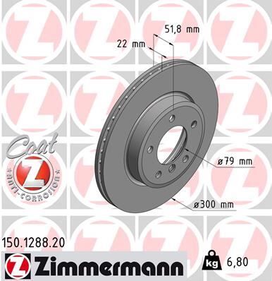ZIMMERMANN 150.1288.20 FREN DISKI ON BMW E46 E36 E85