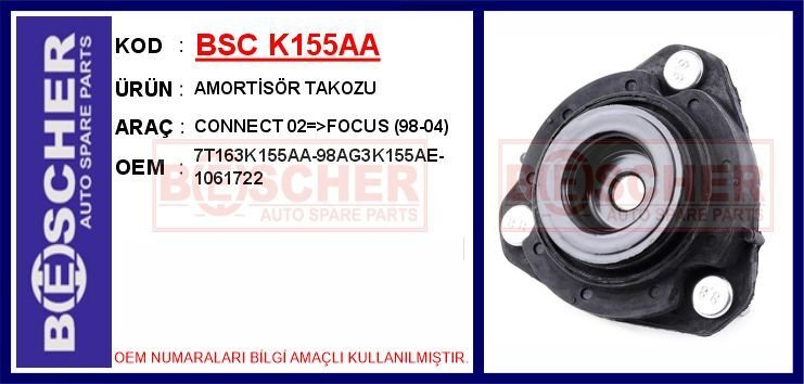 BSC K155AA AMORTİSÖR TAKOZU ÖN FORD CONNECT-FOCUS 98>