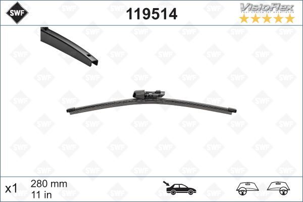 VALEO 119514 SİLECEK SÜPÜRGESİ ARKA GOLF6-GOLF7-POLO-FABIA 280 mm