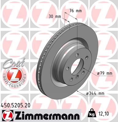 ZIMMERMANN 450.5205.20 FREN DISKI ON LAND ROVER RANGE ROVER III L322 02>12