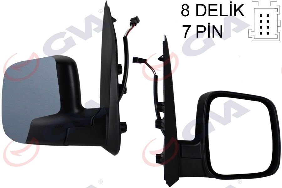 GVA 1029332 DIŞ DİKİZ AYNASI SAĞ FIORINO-BIPPER-NEMO 07> ELEKTRİKLİ ISITMALI SENSÖRLÜ ASTARLI KONVEKS 7 FİŞ VM-6115EHPSR
