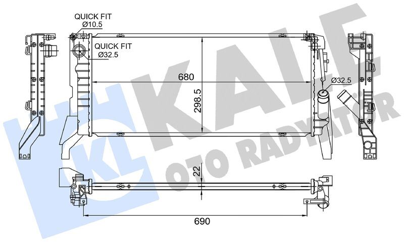 KALE 364460 MOTOR SU RADYATORU BMW B37 B47 F45 F46 F48 . MINI F54 F55 F56 F57 F60