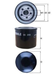 MAHLE OC205 YAĞ FİLTRESİ ACCENT 1.3-1.5-1.6 94-05 - ERA 1.4 GL-1.6GLS-ELANTRA 1.6-1.8-2.0-GETZ 1.3-1.4-1.6-İ20