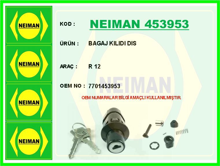 NEIMAN 453953 BAGAJ KILIDI DIS R 12