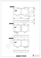KALE 24024 170 05 ANS KD20 BALATA ÖN 4RUNNER V-HILUX VII.VIII-LAND CRUISER 200-LAND CRUISER PRADO 04-