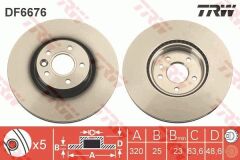 TRW DF6676S ÖN FREN AYNASI ADET VOLVO S40 2004-2012 C70 II 2006-2013 V40 2012 > V50 04-12 320X5-DL