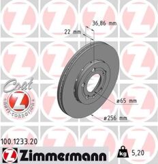 ZIMMERMANN 100.1233.20 ÖN FREN AYNASI GOLF IV-POLO 01>BORA 99-05 LEON 99-06 TOLEDO II IBIZA IV-V A3 96> 256x22x5DLxHAVALI 986478853-DF2803-DF2803BP