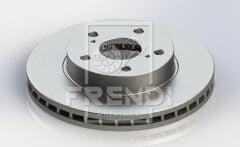 FRENDI 34482 ÖN FREN DİSKİ HAVA KANALLI TOYOTA HILUX VIGO 2.5L 2KDFTV KUN15 4x2 08-10 275 çap x 5 bijon - Tak ım disk fiyatıdır