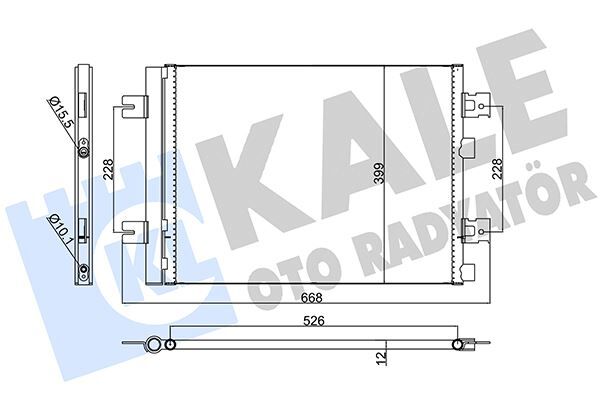 KALE 389300 KLİMA KONDENSERİ DUSTER 10>SANDERO 08>LOGAN 10>1.2 16V-1.4-1.6-1.5DCI 513x396x12