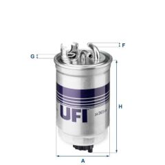 UFI 2436501 YAKIT FİLTRESİ CADDY-GOLF-JETTA-PASSAT-POLO-TRANSPORTER LT35-VENTO-CORDOBA-IBIZA-TOLEDO OE
