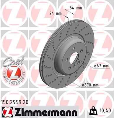 ZIMMERMANN 150.2959.20 FREN DISKI ARKA SOL BMW G30 G31 G32 G11 G12 DELIKLI M Performance