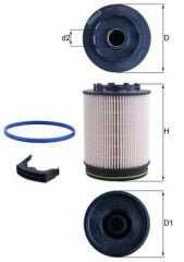 MAHLE KX705D YAKIT FİLTRESİ FORD RANGER RANGER 19> 2.0 ECOBLUE