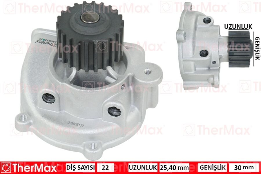 DEVİRDAİM SU POMPASI MAZDA E2200 R2 / KIA BESTA R2 2.2L 93-> / SUZUKI VITARA 2.0L RF SV420D SQ420D 9 4-03