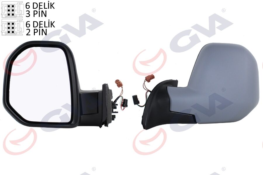 GVA 1045161 DIŞ DİKİZ AYNASI SOL BERLINGO-PARTNER 08> ELEKTRİKLİ ISITMALI ASTARLI KONVEKS VM-6118EHPL