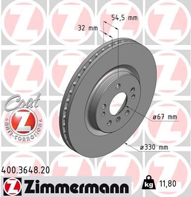 ZIMMERMANN 400.3648.20 FREN DISKI ON 4-matic MERCEDES W166 C292 W251