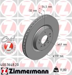 ZIMMERMANN 400.3648.20 FREN DISKI ON 4-matic MERCEDES W166 C292 W251